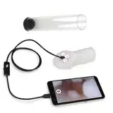 Glas-Vaginaldilatator-Beobachtungskit Vaginaldilatator-Set Glasmasturbator Vaginal-Anal-Endoskop Hohle transparente Spitze Vaginaldilatator Analplug HD-Kamera Weibliche Masturbation Sexspielzeuge(M)
