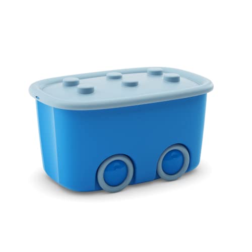 Kis Alto L Aufbewahrungsbox Funny Box 46 Liter in hellblau-blau, Plastik, 58x38.5x32 cm
