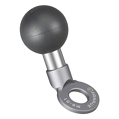 FANAUE Rückspiegel-Halterungskugel Kompatibel mit RAM Mounts B Größe 1" Kugel Doppelsockelarm,Mit 10mm Befestigungslöchern, TPU-Kugelkopf Rutschfestem Stoßdämpfendem Hauptkörper aus Aluminiumlegierung
