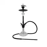 DIAMOND HOOKAH Premium Mittel Aluminium RPO3A Shisha Set, Wasserpfeife Shisha Edel Komplettset mit 4 Anschlüsse. 18/8 Schliff, Klickanschluss und Diamanten Molassefänger (Schwarz)
