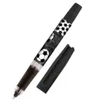 Online Tintenpatronen-Rollerball Bachelor Design Fußball, für Rechtshänder und Linkshänder, ergonomisches Griffstück, Roller-Ball, Standard-Tintenpatronen, inkl. Kombipatrone blau