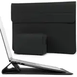 HYZUO 13 Zoll Laptop Hülle mit Standfunktion für 2024-2018 MacBook Air 13 M3 M2 M1, 2024-2016 MacBook Pro 13 M2 M1, 13 iPad Pro/Air M4 M2 2024, Surface Pro 11/10/9/8, mit Kleine Tasche, Schwarz