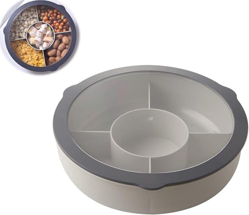 Lempefe Anlagen Snack Schalen Dish süßigkeiten box mit Deckel 28 × 8 cm (Kristallgrau)
