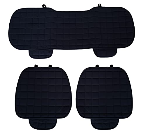 Rebeca Shop 3 Universal-Autositzbezüge | Sitzschutz 2 vorne und 1 hinten | Protector Comfort Automotive Innenkissen (schwarz)