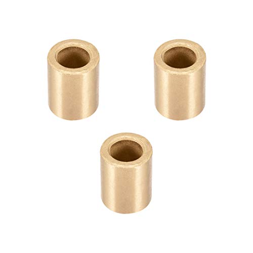 sourcing map Lagerhülse 10mm Bohrung x 16mm Außendurchmesser x 20mm Länge Selbstschmierende Buchsen aus gesinterter Bronze 3 Stk.