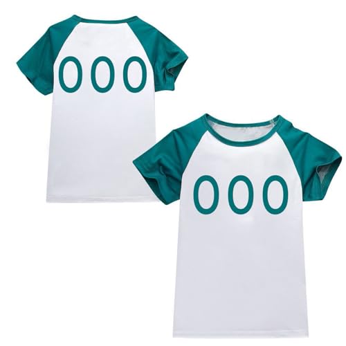 Game Staffel 2 Personalisierte T-Shirt Unisex für Erwachsene/Kind,Costume Merch Karneval Kostüm Cosplay Tops Personalized Number Tee Game Spieler Shirt Baggy Tee für Fans(#Erwachsener Green)