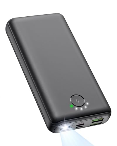Power Bank 27000mAh 22,5W Powerbank PD 20W USB C Tragbares Ladegerät mit Taschenlampe, Externer Akku Kompatibel mit Telefone