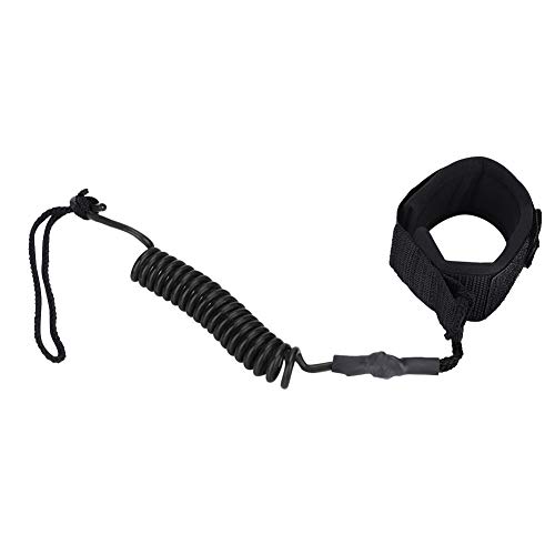 KIMISS Snowboard-Bein-Leine, Surf-Leine, Stand-Up-Paddle-Board, 5 Mm, Spiralfeder-Bein-Fuß-Seil, Surf-Leine für Surfbrett (gelb) (Schwarz)