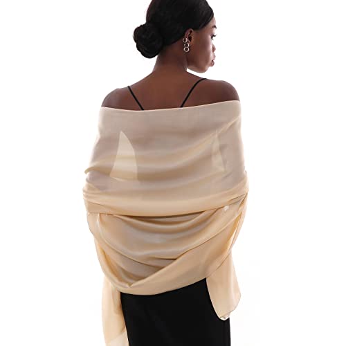 Stola Beige Festlich für Abendkleid Damen Schals Tücher Sommer Dünn Schaltuch Pashmina