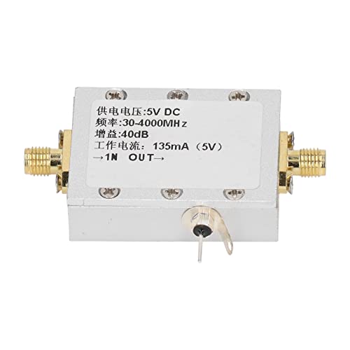 HF-Verstärkermodul 30 Bis 4000 MHz 40 DB, Breitbandverstärker, Rauscharm, Aluminiumlegierung, Ideal Für Fernbedienungsempfänger, Audiokomponentenverstärker, Hochfrequenzverstärkermodul