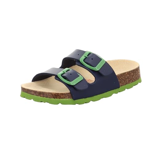 Superfit Jungen Fussbettpantoffel Pantoffeln, Blau Grün 8210, 37 EU