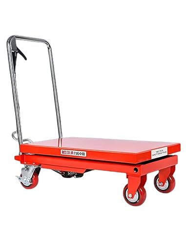 Tragbare, hydraulische Hebebühne, mobiler kleiner Aufzug, flacher Wagen für einfaches Transportieren des Gepäcks, hält bis zu 350 kg, hebt von 27,9 - 89,9 cm, ideal für Zuhause, Büro und Garage