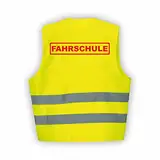 Fassbender-Druck WARNWESTEN - Sicherheitsweste GELB Warnweste nach EN ISO 20471 zertifiziert - Warn Weste für FAHRSCHULE - Unisex mit hochwertigem Reflektorstreifen (GELB I M/L I 1St.)