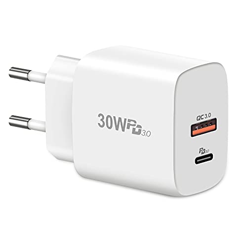 30W USB C Ladegerät,Cshare USB C Netzteil PD 3.0 Schnellladegerät für Google Pixel 9 Pro,iPhone 15 Pro Max, Google Pixel 9Pro/9/9Pro XL/8 Pro/8/7 Pro/6 Pro/6a, Samsung Galaxy,Dual Port Wandladegerät