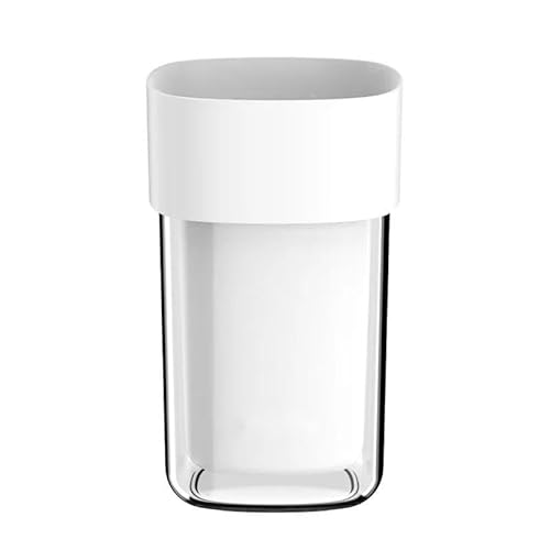 TRgqify-KM Doppelschichtiger Mundwasserbecher, einfacher Home-Reise-Spülbecher, Zahneimer, Zahnbürste, Zahnpasta, Aufbewahrungsbox, tragbare Boxen-Sets (Color : White)