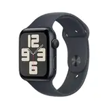 Apple Watch SE (2. Generation) GPS 44 mm Smartwatch mit Aluminiumgehäuse in Mitternacht und Sportarmband in Mitternacht (S/M). Fitness und Schlaftracker, Unfallerkennung, Herzfrequenzmesser