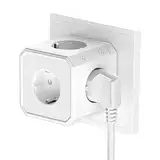 JEXPOWER Steckdosenwürfel, Mehrfachsteckdose Steckdosenadapter für Büro, Zuhause, Reisen