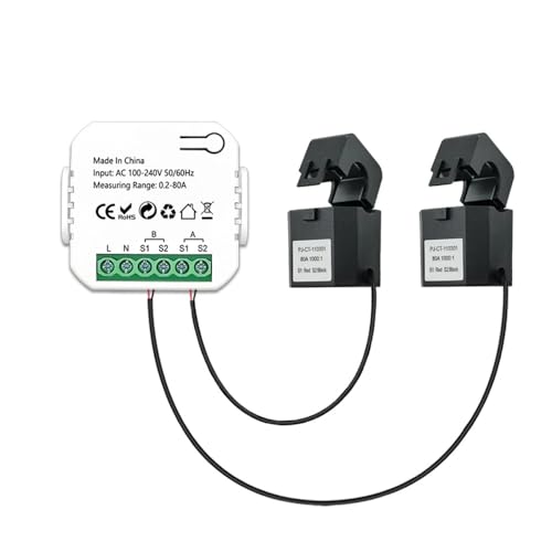 ACAGALA Tuya ZigBee Intelligentes Energiemessgerät, Solar-PV-System, Stromproduktion, Verbrauch, bidirektionales Überwachungsmessgerät, Mobiltelefon-APP-Steuerung, Stromüberwachung mit CT