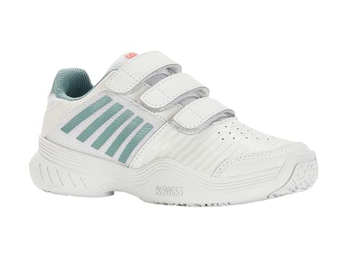 K-Swiss Mädchen Court Express Strap Omni Tennis Shoe, White Nile Blue Desert Flower, 30 EU