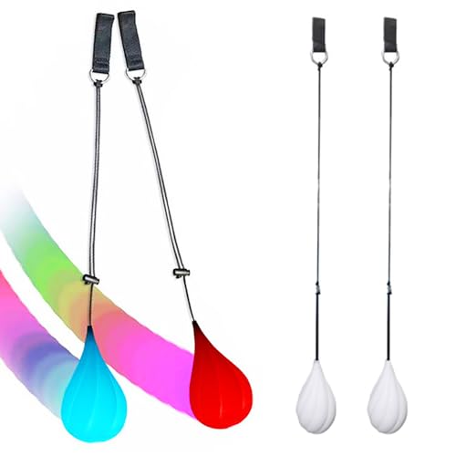 XEERUN LED Poi Bälle Set, 2 Stück Poi Jonglierbälle, Jonglierset & Lightpainting Zubehör, LED Pois Kinder Jonglage, Spinning POI Spielzeug Set für Kinder und Erwachsene