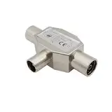 XIAONIYI 1 Stück TV-Stecker auf 2X Buchse Splitter 2-Wege-Anschluss TV-Antenne T-Form Koaxialkabel Antennenverteiler Adapter