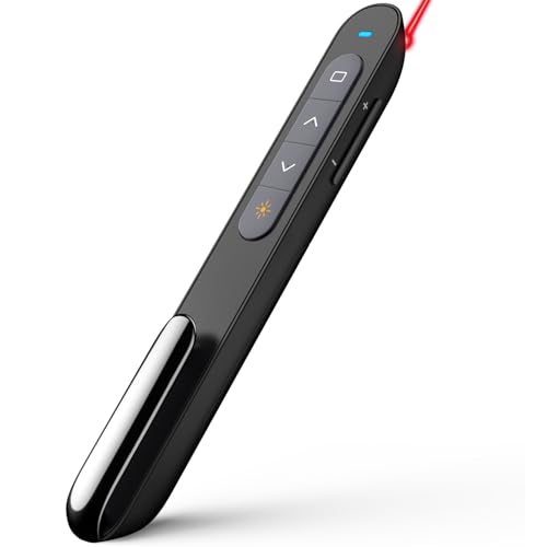 【Multifunktionaler Presenter】NORWII N27 Laserpointer Powerpoint Fernbedienung 100m, Wireless Presenter Laserpointer Präsentation, Präsentationsfernbedienung Unterstützt Hyperlink/Lautstärkeregler