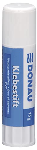 DONAU Original Klebestift 15 g / 1 Stück/ Weiss / und Kinderfreundlicher Kleber für Kunst und Bastelarbeiten/ ohne Lösungsmittel Wasserlöslich/ für Schule Bürobedarf