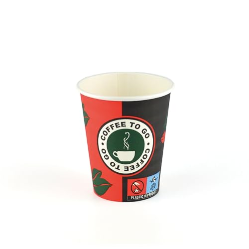 daybays Pappbecher 8oz 200 ml Ø8cm 500 Stk. Einweg Kaffeebecher Coffee to Go Becher Pappe Papierbecher für Kaffee/Tee/Kalt-und Heißgetränke Kaffebecher Paper Cups (500, 8 oz)