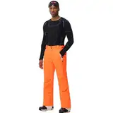 ALSOGO Herren Skihose wasserdichte Winddichte Winter Schneehose Outdoor Snowboardhose mit Abnehmbar Träger Orange XL