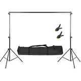 Youyijia 2 x 3m Hintergrund Fotografie Stützsystem Verstellbarer Fotostudio Hintergrundständer Photo Video Hintegrundsystem Backdrop Stativständer für Produktfotografie Portrait Party Hochzeit (2x3m)