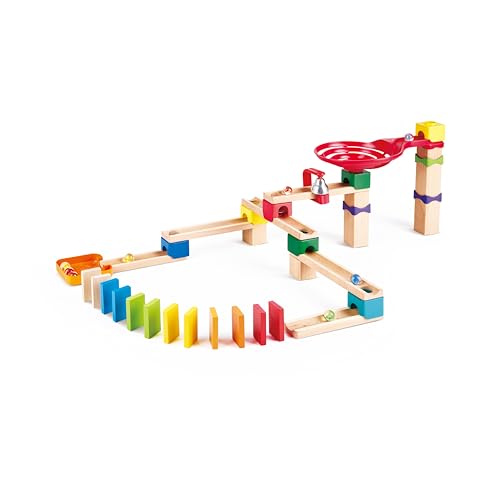 Hape Erlebnis Murmelbahn mit Domino, Kugelbahn aus Holz, Konstruktionsspielzeug, ab 3 Jahren