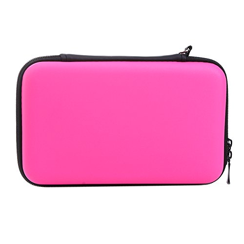 Demiawaking Eva Lagerung Reißverschluss Tasche Schutzhülle Abdeckungs Haut Gehäuse Deckel für Nintendo 3DS XL LL (Pink)