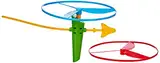 Lena 61290 Propeller Flugspiel Fly HIGH, Flugspielzeug mit 2 Rotoren ca. 18 cm und Startervorrichtung, Propellerspiel mit Kindersicherung, Outdoor und Indoor Flugspielset für Kinder ab 3 Jahren, Bunt