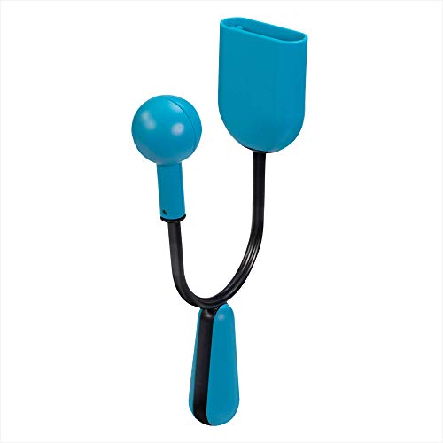 Voggenreiter Hi-Lo Vibra Vibraslap Percussion Rhythmus Instrument für klaren und kräftigen Sound (27 x 13,5 cm, ergonomischer Griff, metallischer Hammer), Blau/Schwarz