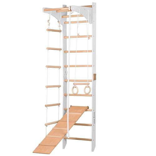 Sprossenwand für Heimtraining (SPR C+slide white) ist ein multifunktionales Sportgerät, das sich ideal für das Training zu Hause eignet.