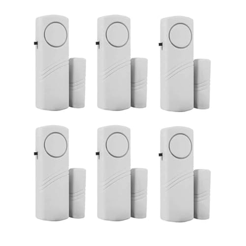 Kabellos Tür&Fensteralarm, Türfenstersensor Alarmsystem Sirene für Schränke, Wohnungen und Büro, Pack von 6