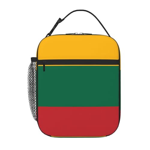YYHWHJDE Tragbare isolierte Lunchtasche, Flagge von Litauen, wiederverwendbar, langlebig, für Damen und Herren, leicht zu tragen