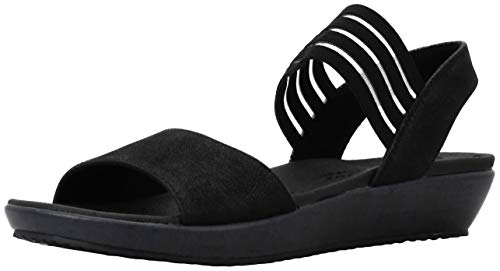 Skechers Brie – Lo'profile – Stretch-Mesh-Vamp Riemchensandalen Sportsandale, schwarz, 38 EU