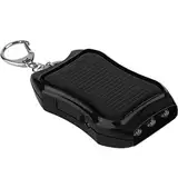 BUTORY Ein Schlüsselanhänger für Solarenergie, 1200 mAh, Solar-Ladegerät, mit 3 Mini-Ladegeräten mit Solarpanel, tragbar, Camping, Survival, Schwarz