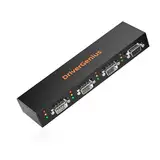 DriverGenius 4XRS232-D | 3-Port Seriell RS232 auf USB2.0 Adapter - 9-Pin RS232 Hub mit 3X DB9 Stecker Männlich + 1x DB9 Stecker weiblich Adapter, Windows 11& macOS 15,(Metall)