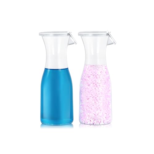 Laundry Detergent Dispenser, Waschmittelspender Flasche, Detergent Dispenser for Laundry Room with 2 Labels (2 Stück, 0.6Liter)