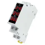 Din-Schiene einphasig Spannung Strom Hertz Meter AC 80–500 V 100 A 1–99 Hz LED-Anzeige digitaler Tester