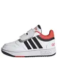 adidas Jungen Unisex Kinder Hoops Shoes-Low (Non Football), Cloud White/Core Black/Bright Red, 24 EU