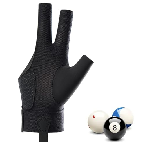 MIRKUZI Billard-Handschuhe 1 Stück Billardhandschuh, Billardhandschuh rechte Hand, Billard-Queue-Handschuh, rutschfester Billardhandschuh, verstellbarer Billardhandschuh (schwarz)