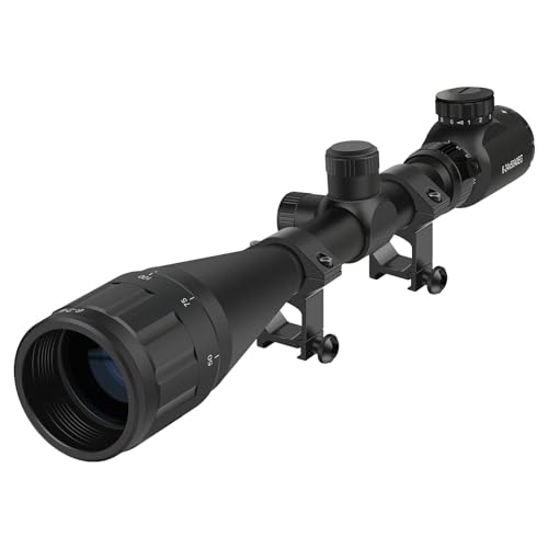 Feyachi Tactical Zielfernrohr, 6-24x50mm rot und grün beleuchtete Optik Zielfernrohr Entfernungsmesser Absehen Zielfernrohr Wasserdicht Fogproof Jagd Zielfernrohr