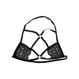 Dessous Body Damen-Dessous mit ausgehöhlter Spitze Trägern Gummi Dessous(Schwarz,L)