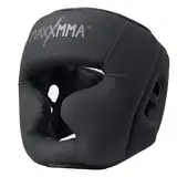 MaxxMMA Box-Kopfschutz, Verstellbarer Rundum-Schutzkopfschutz mit Stirnband, MMA-Training, Muay Thai, Sparring, Kampfsport, Karate (Schwarz, L)