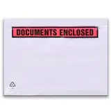 Triplast Umschläge mit der Aufschrift "Documents Enclosed", 225 x 165 mm, Uni, DIN A5, 100 Stück