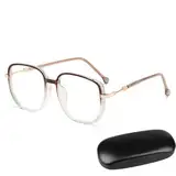 ToatlHeal Criteriontv Reading Glasses, Women's Portable Fashion Anti-Blue Light Reading Glasses, Distance Reading Glasses (Brown,+4.00)