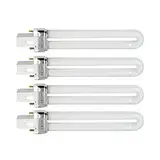 EXCEART 4Pcs 9W Lampen 365NM U- Förmige Lampe Birne Rohr UV Lampe Licht Trockner für DIY Nagel Kunst 9- Watt UV Lampe Schlauch Lampe Uv Licht Lampe